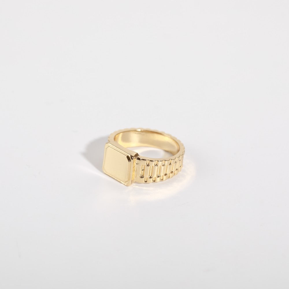 Retro Punk Heart Shape 18K Gold Plated Open Ring