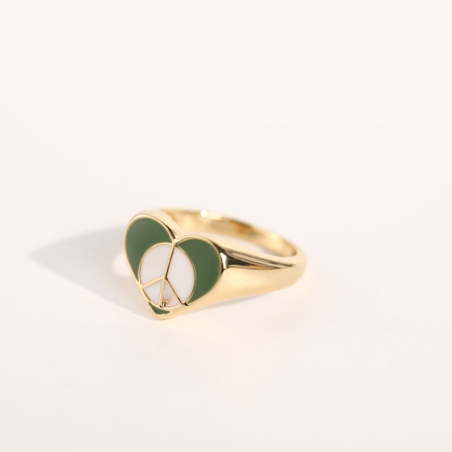 Retro Punk Heart Shape 18K Gold Plated Open Ring