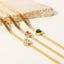 Retro Heart Shape 18k Gold Plated Stainless Steel Zircon Snake Chain Bracelet for Women