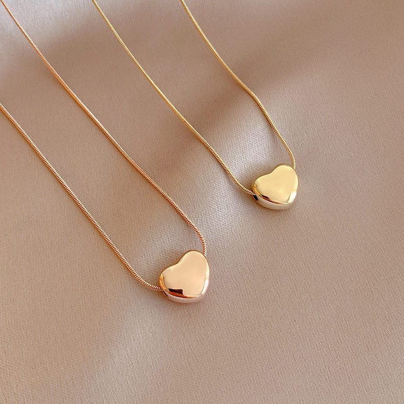 Retro Heart Shape Titanium Steel Minimalist Necklace for Women