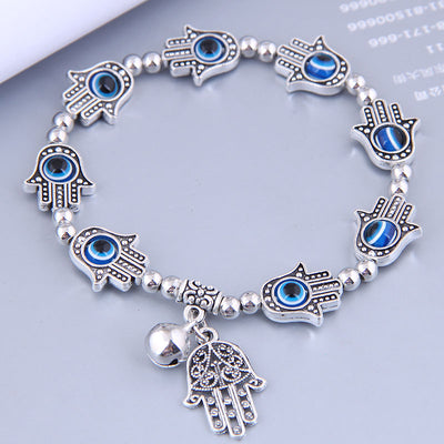 Retro Metal Demon Eye Plam Pendent Bracelet