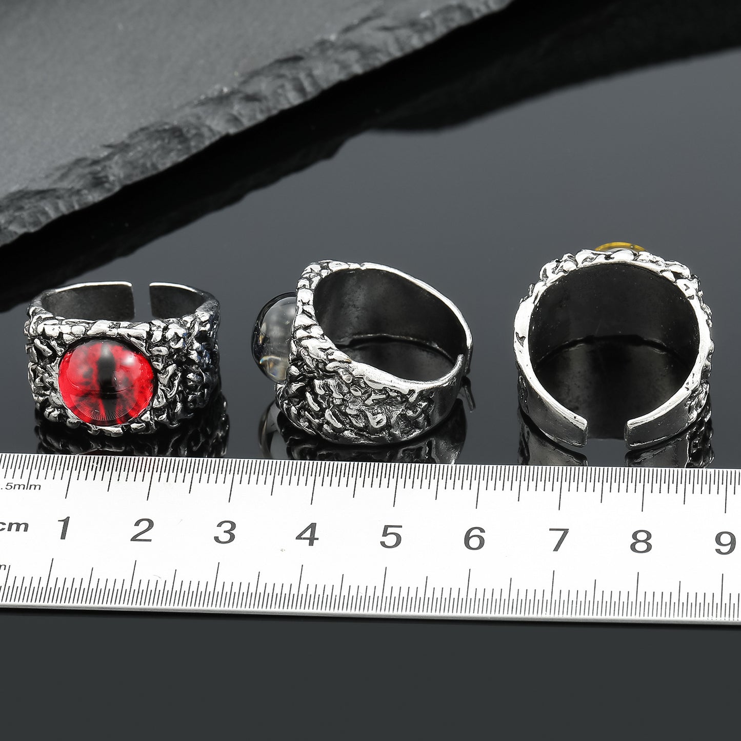 Retro Metal Ring Silver Pattern Eye Ring Opening Alloy Ring