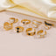 Retro Geometric Star Heart Stainless Steel Rings Set