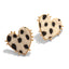 Retro Peach Heart Leopard Earrings