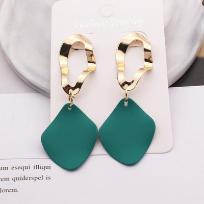 Retro Round Square Alloy Stoving Varnish Women'S Drop Earrings 1 Pair