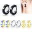 Retro Stainless Steel Hoop Earrings - Vintage Style Clip-On Design