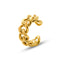 Retro Minimalist Hollow Twist Open Titanium Steel Ring with Chain Design, 18K Gold Plated