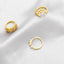 Retro Geometric Pentagram Cross Pearl Zircon 18K Gold Plated Open Ring