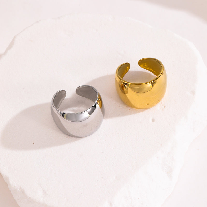 Retro Stainless Steel Adjustable Statement Ring