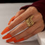 Retro Bohemian Leaf Feather Mesh Ring for Women