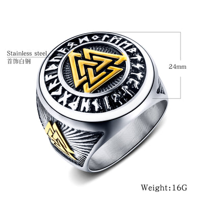 Retro Celtic Triangle Titanium Steel Ring