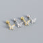 S925 Silver Butterfly Zircon Screw Thread Ear Stud Female