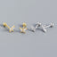 S925 Silver Butterfly Zircon Screw Thread Ear Stud Female