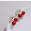 S925 Silver Needle Red Cherries Earrings