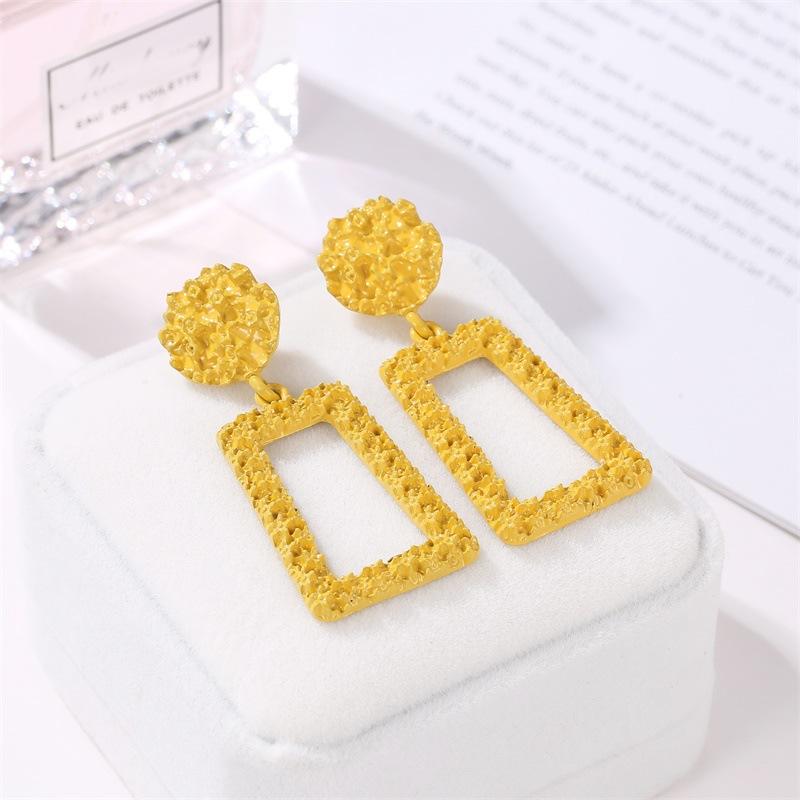 Scrub Small Square Embossed Retro Earrings NHDP151408