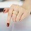Shiny Geometric Zircon 18K Gold Plated Open Ring