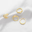 Shiny Geometric Leaf Heart Shape 18K Gold Plated Zircon Open Ring