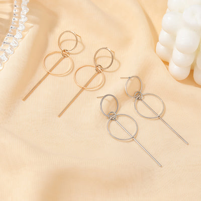 Simple Geometric Circle Earrings Set