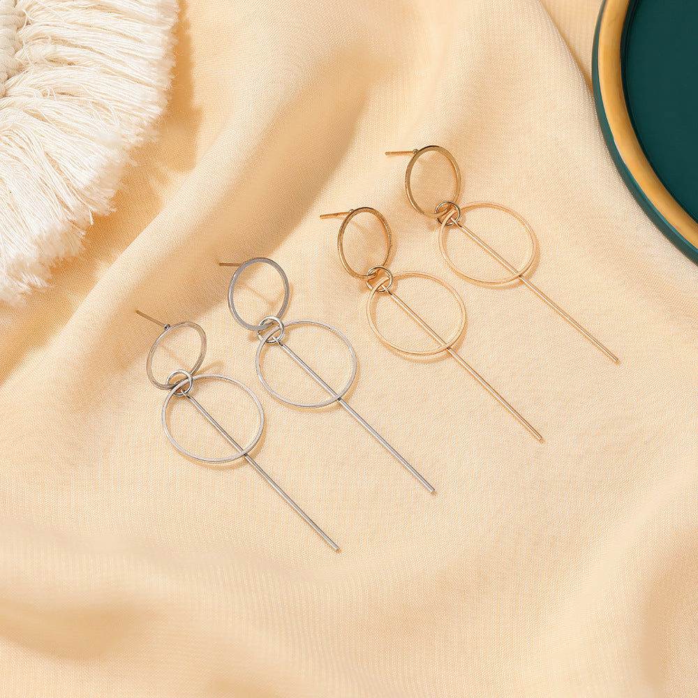 Simple Geometric Circle Earrings Set