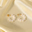 Simple 20mm Large Pearl C-Shaped 18K Gold-Plated Stainless Steel Earrings for Women