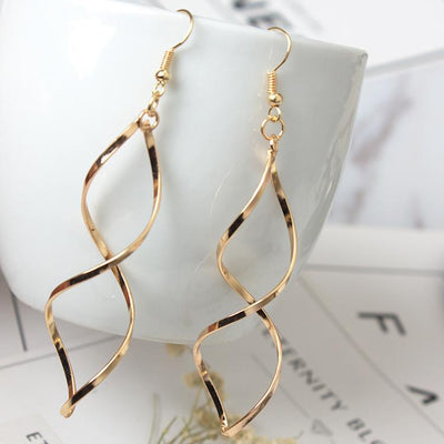 Simple Alloy Spiral Curved Earrings NHPF145206
