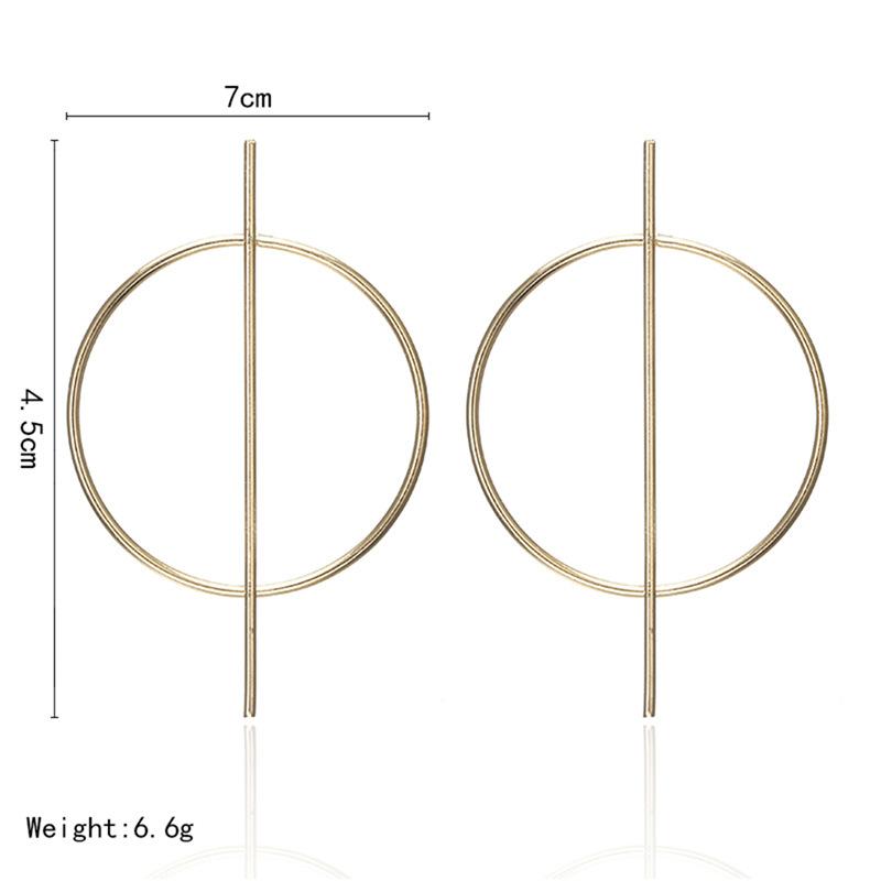 Simple Geometric Circle Hollow Long Earrings