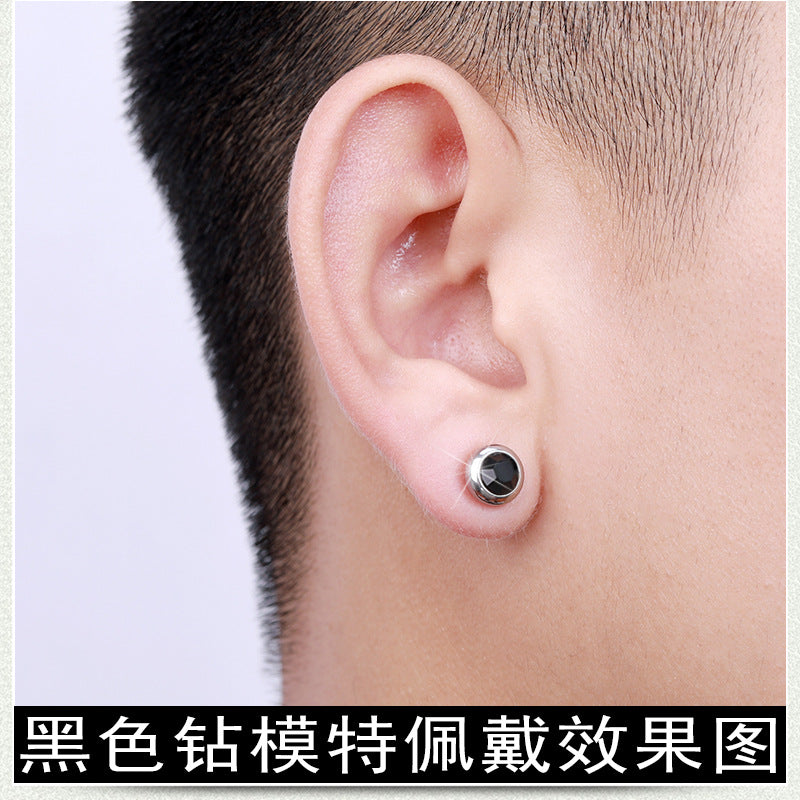 Simple Colorful Diamond Stainless Steel Hypoallergenic Stud Earrings