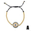Simple Copper Inlay Colorful Zircon Evil Eye Bracelet NHAS148107 BRB64