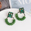 Simple Diamond Winding Pearl Earrings French Earrings Geometric Diamond Earrings Women