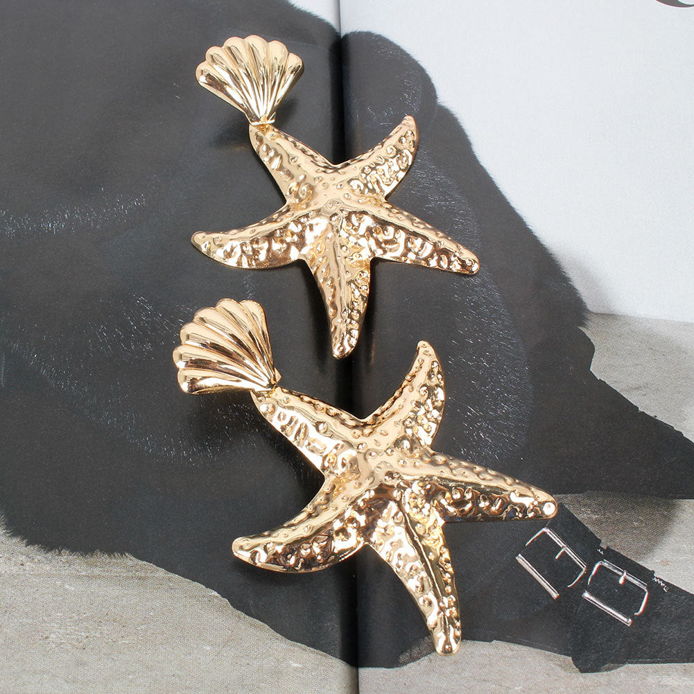 Simple Earrings Alloy Retro Shell Starfish Fashion Earrings