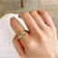 Simple Fashion Carved Stainless Steel Wave Ring with 18k Gold Plating
