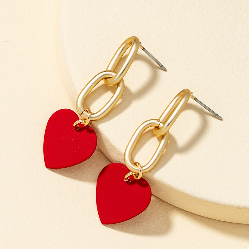Simple Fashion Heart-shaped Tassel Earrings