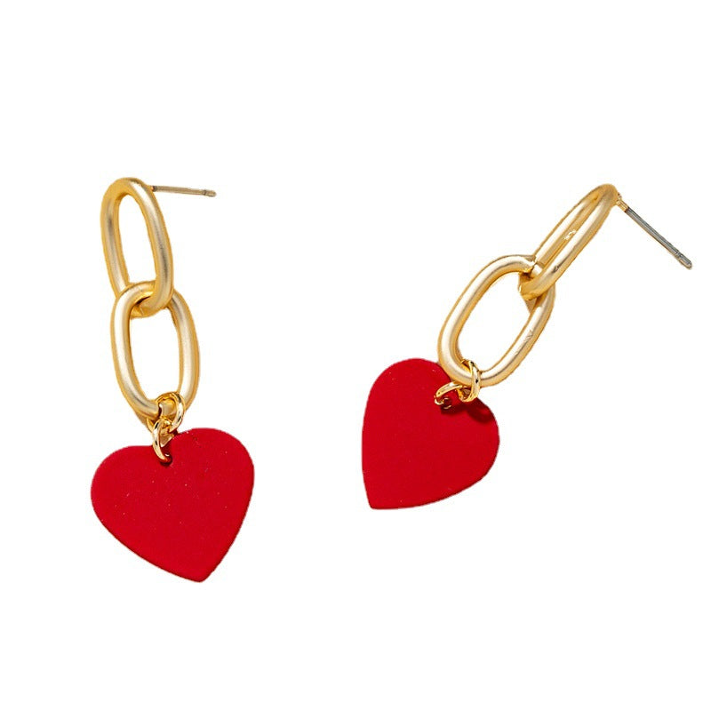 Simple Fashion Heart-shaped Tassel Earrings