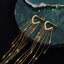 Simple Fashion Long Tassel 18K Gold Plated Titanium Steel Earrings