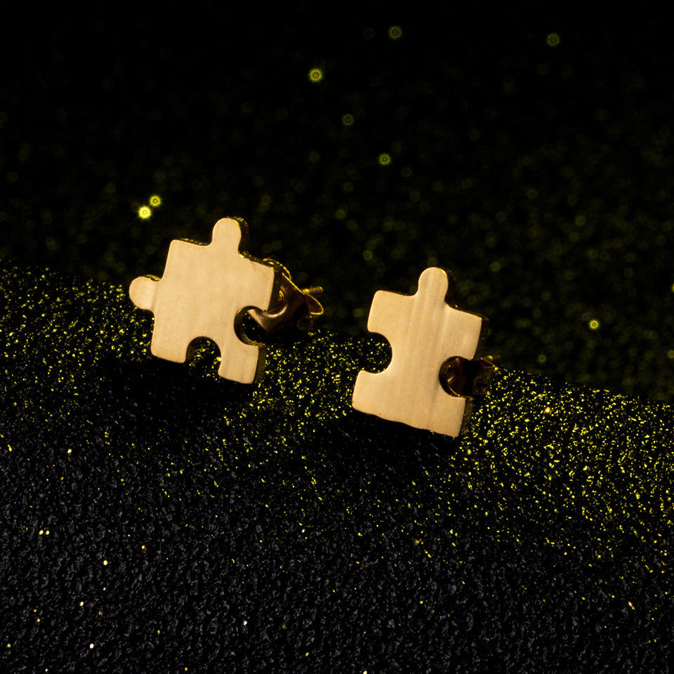 Simple Fun Puzzle Alloy Earrings Wholesale