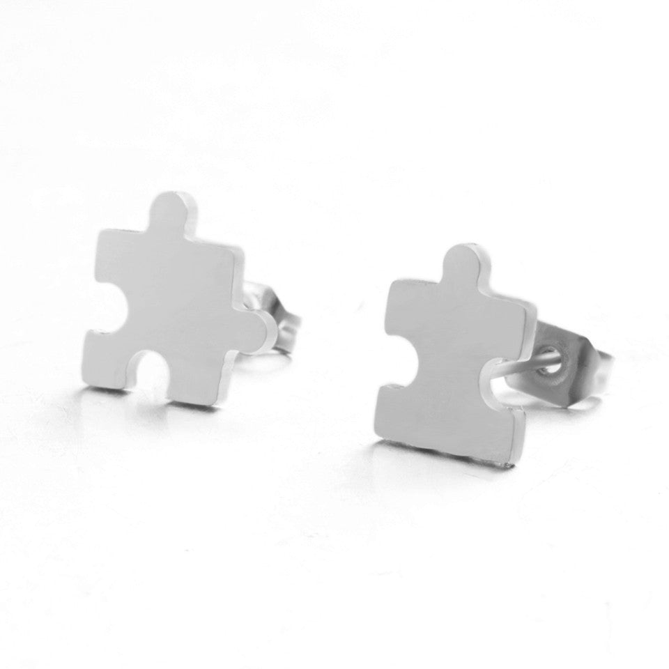 Simple Fun Puzzle Alloy Earrings Wholesale