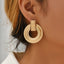 Simple Geometric Hollow Circle Women's Gold Earrings