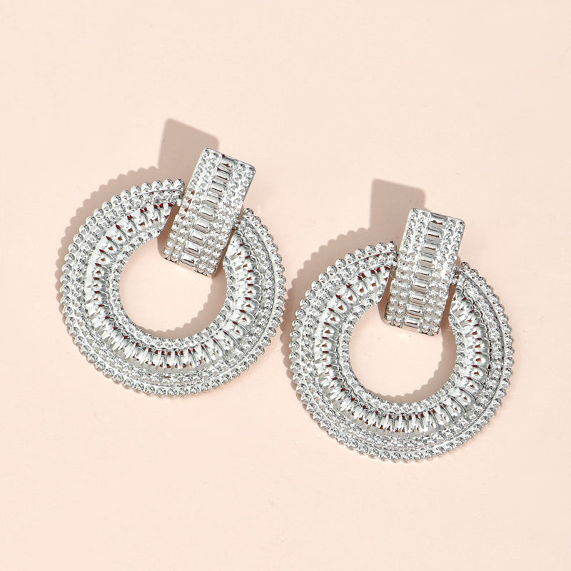 Simple Geometric Hollow Circle Women's Gold Earrings
