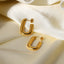 Simple Geometric 18k Gold Plated Stainless Steel Open Square Earrings