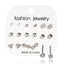 Simple Geometric Zircon Earrings Set