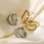 Simple Gold-plated Double Layer Cross Zirconia Stud Earrings for Women