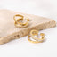 Simple Gold-plated Double Layer Cross Zirconia Stud Earrings for Women