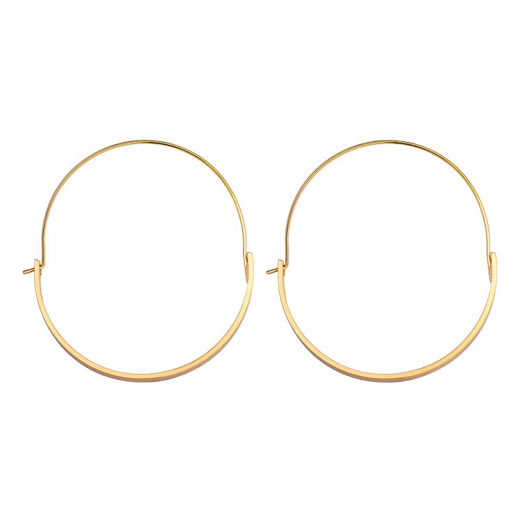 Simple Geometric Half-Circle Hoop Earrings - Green Gold Electroplated Silver