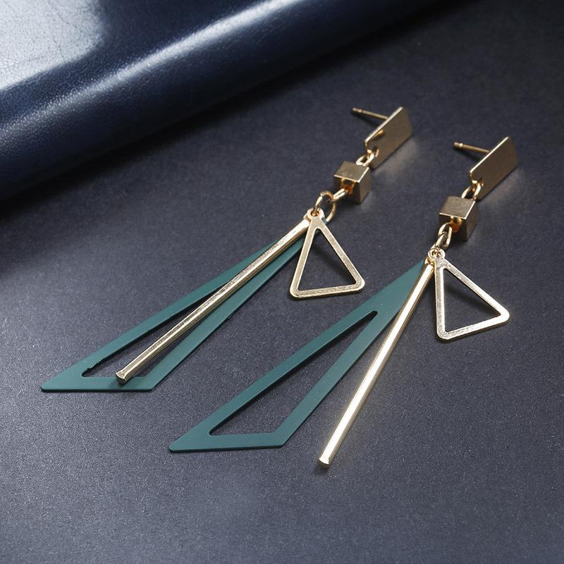 Simple Long Triangle Alloy Earrings NHPF147183