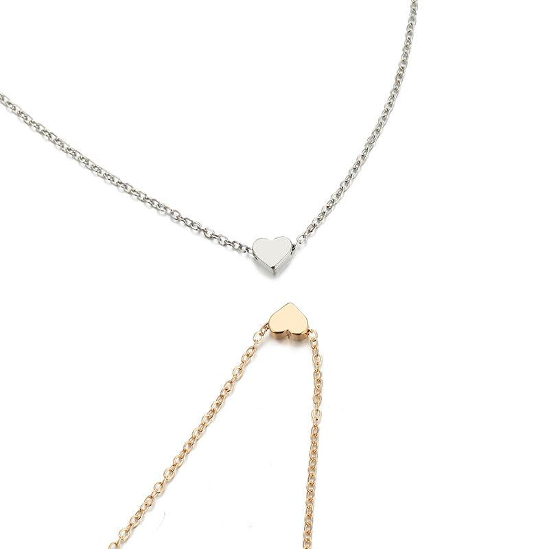 Simple Metal Alloy Heart Necklace NHPF152775
