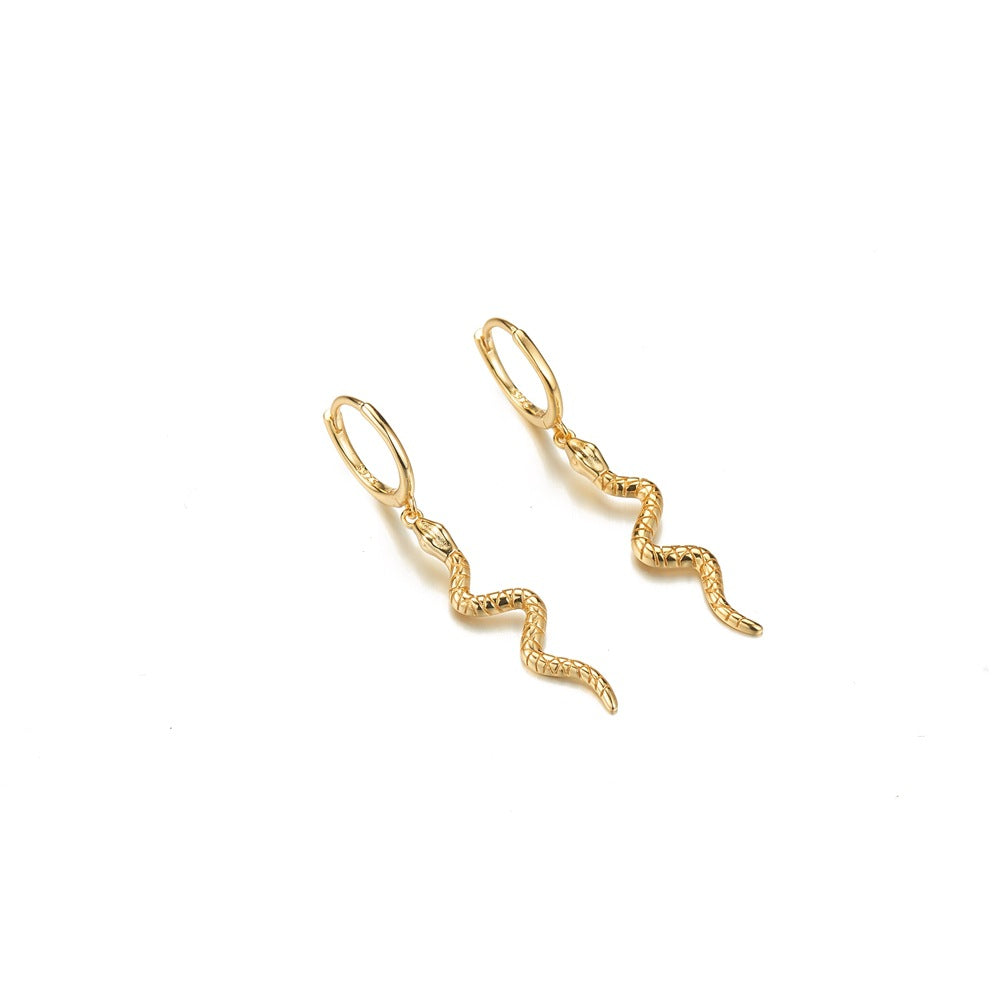 Simple Copper Snake Hoop Earrings