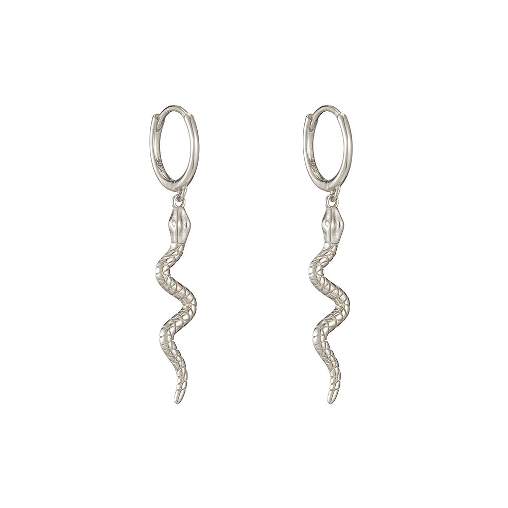 Simple Copper Snake Hoop Earrings