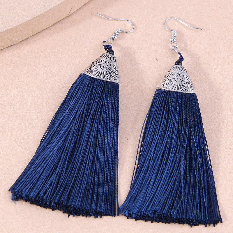 Simple Metal Fish Mouth Tassel Line Fashion Earrings