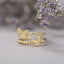 Simple Micro Inlay Adjustable Butterfly Double Ring