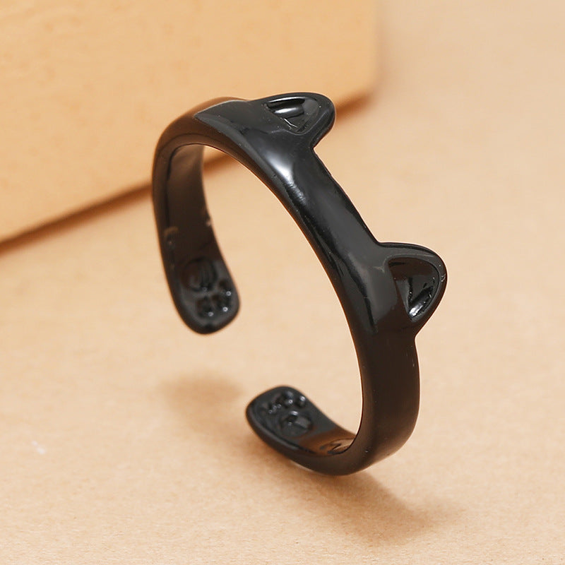 Simple Creative Cat Design Acrylic Alloy Ring